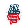 Thank you 3K followers card for celebrating many followers in social network